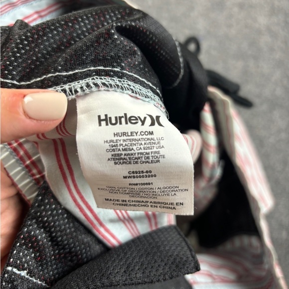 HURLEY Men’s Blue/Red Striped 6” Shorts size: Medium - Picture 5 of 9